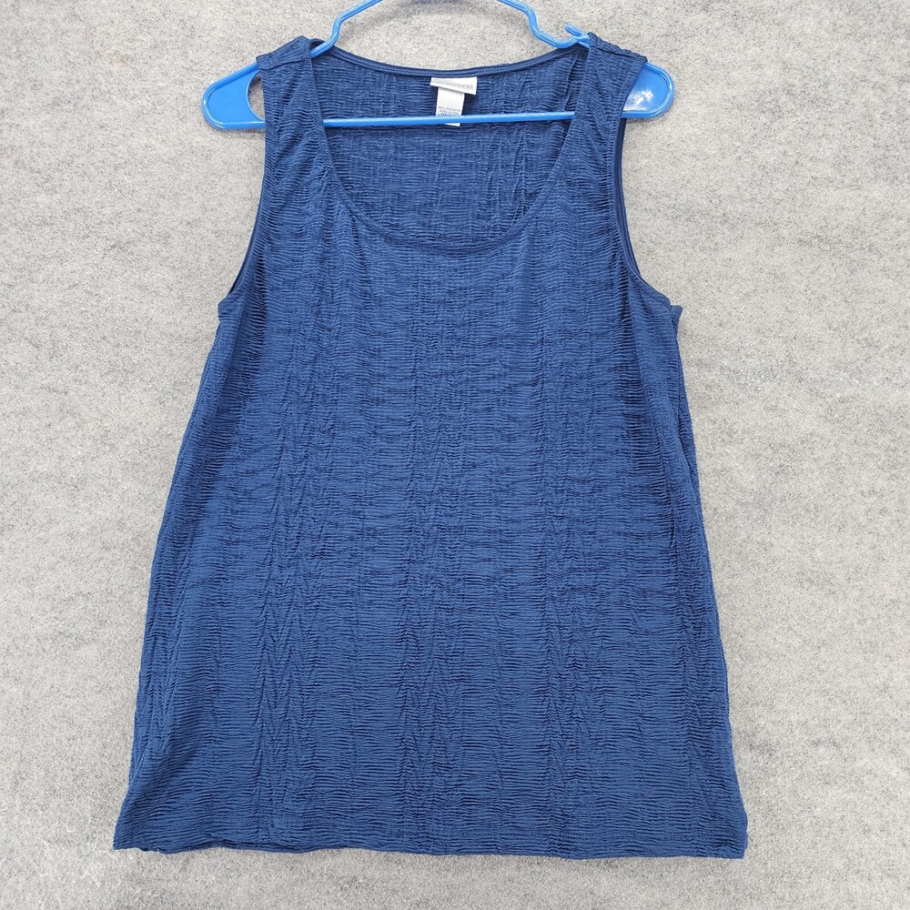 Chicos Shirt Womens 2 US Large Sleeveless Blue